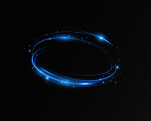 Neon Eclipse Glowing Blue Rings. Celestial Blue. Neon Circle Glow. Blue Orbit.Neon Light Rings. Sapphire Glow Neon Circular Lights. © blagorodez