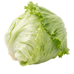 Iceberg lettuce isolated on transparent background