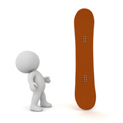 3D Character with a Large Snowboard