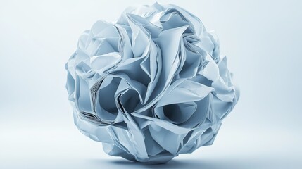 Crumpled paper balls forming a creative sculpture, symbolizing teamwork and innovation