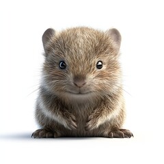 Close-up of an adorable baby mountain pygmy possum. Its fluffy fur and innocent expression are captivating. Adorable Baby Wombat Close up