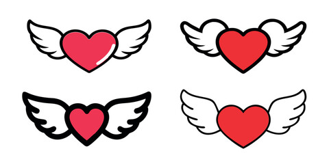 set of vector hearts