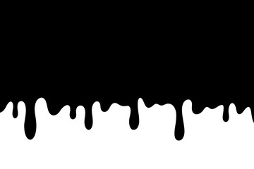 The silhouette of paint streaks. Organic shape of flowing, spilled liquid, vector illustration, hand-drawn. An element for a label, banner, poster, or text design. Minimalistic background frame