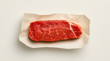 Fototapeta premium Fresh Raw Steak Cut on White Background for Culinary Photography