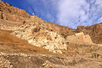 view to the Monastery of Rabban Hormizd in the Christian town of Alqosh, Kurdistan, Iraq