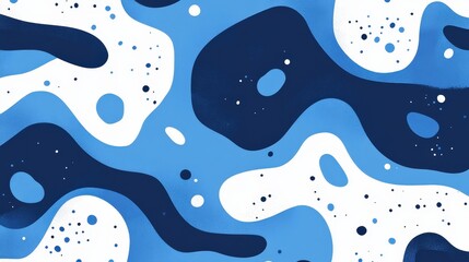 Dynamic blue and white abstract waves create a captivating sense of movement and depth. A vibrant, eye-catching design