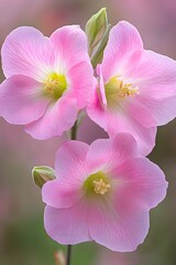 Stunning Closeup of Three Delicate Pink Flowers