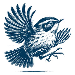 warbler bird vector