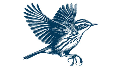 warbler bird vector