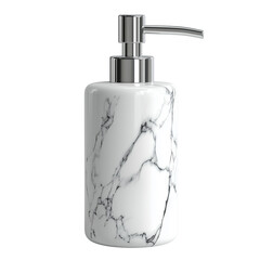 Obraz premium Ceramic soap dispenser with elegant marble finish for modern bathroom decor isolated on white or transparent background