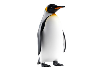 Obraz premium Emperor penguin stands gracefully isolated on white or transparent background