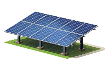 isometric solar panel installation