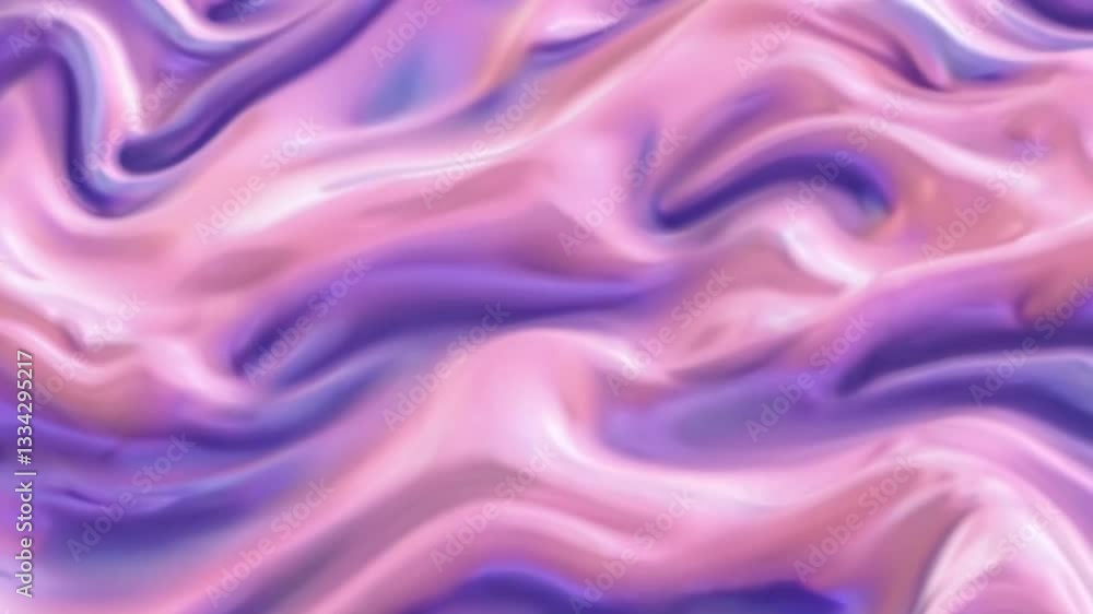 Poster Abstract pink and purple swirling pattern with glossy texture, artistic design concept