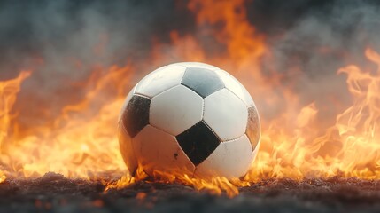 Explosive soccer match highlights stadium sports photography fiery atmosphere dynamic angle
