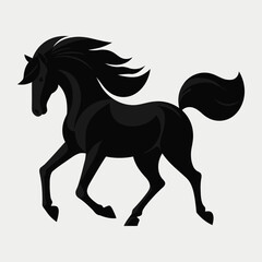 Majestic Black Stallion Silhouette Logo for Equestrian Designs
