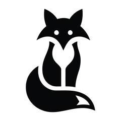 Elegant Fox Silhouette Logo – Modern Minimalist Animal Design

