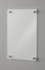 Wall-mounted sign featuring a frosted acrylic panel