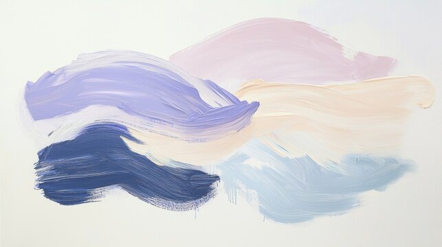 Vibrant strokes of pastel colors blend harmoniously on canvas, creating a soothing abstract design. The gentle waves of color evoke a peaceful atmosphere, inviting reflection and appreciation