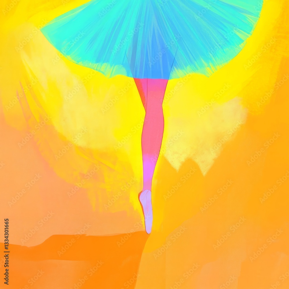 Aufkleber graceful dancer in abstract background showcasing a blend of colors and artistic expression