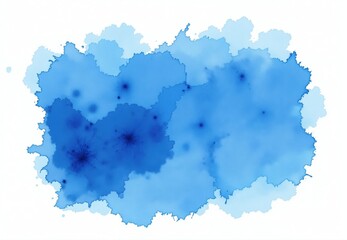 An Abstract Blue Watercolor Wash