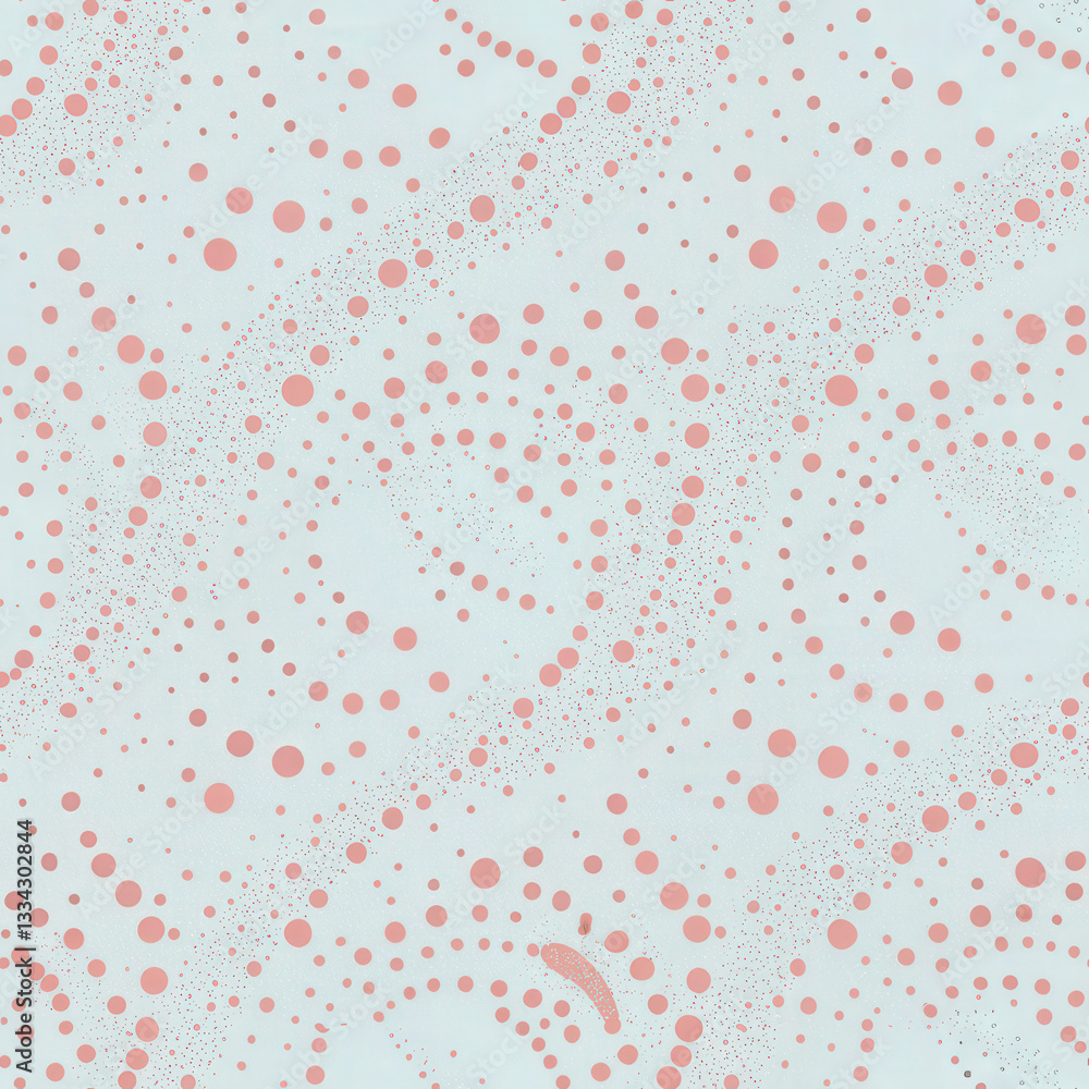Poster a soft, abstract pattern featuring swirling dots in light pink and pastel blue, creating a calming a