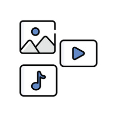 Multimedia  Vector icon