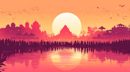 Illustration abstract Kumbh Mela Festival vector 