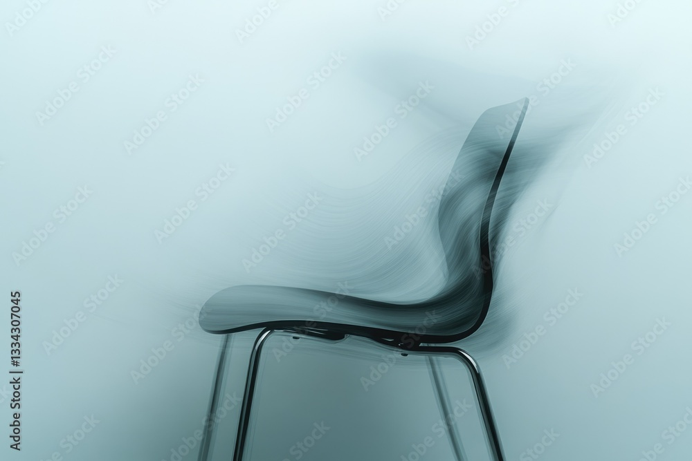 Aufkleber abstract image of a modern chair with blurred motion effect, creating a sleek and elegant visual.