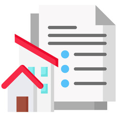 Real Estate Listings icon in Flat Color Style. Simple Vector Design. Simple Vector Flat Icon
