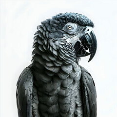 Obraz premium grey parrot on white background