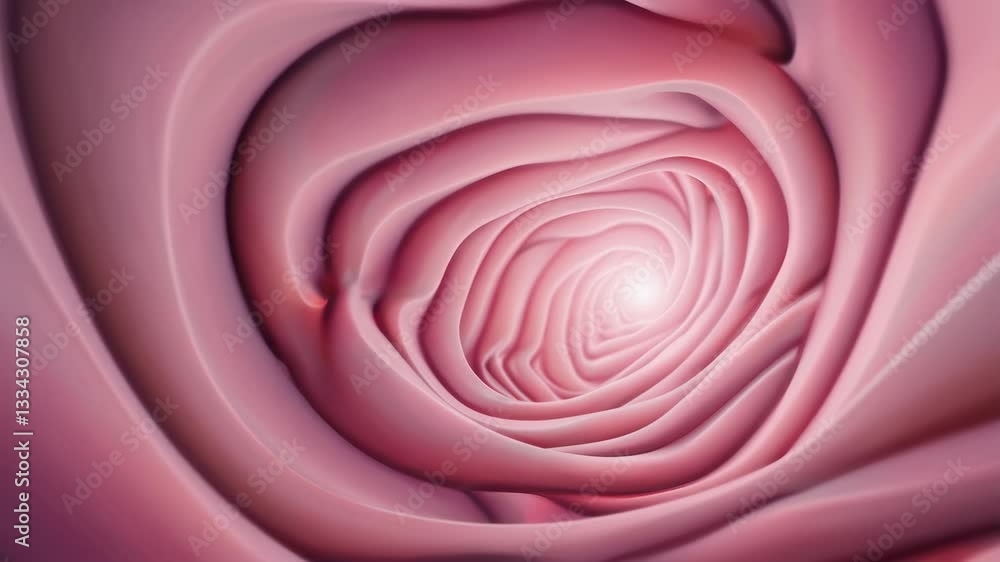 Poster swirling pink abstract pattern with soft gradients and luminous center, artistic design