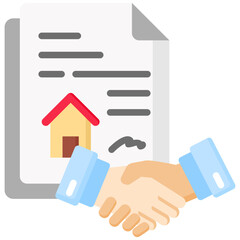 Lease Agreement icon in Flat Color Style. Simple Vector Design. Simple Vector Flat Icon