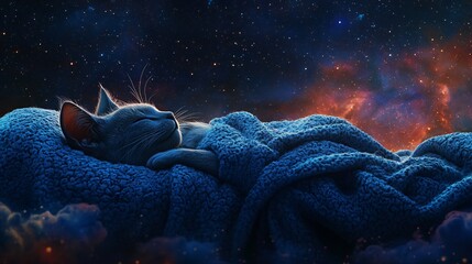 Tranquil Sleeping Fantasy Creature Wrapped in Cozy Blanket