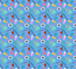 seamless pattern with colorful confetti