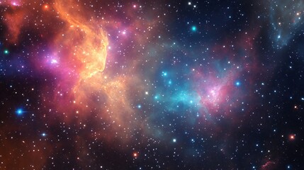 Vibrant Abstract Colorful Star, Nebula, and Galaxy Background