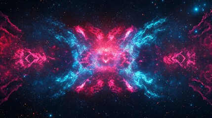 Neon Fantasy Portal in Outer Space - Abstract Elements