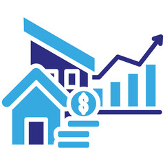 Growth icon in Glyph Dual Color Style. Simple Vector Design. Simple Vector Glyph Icon