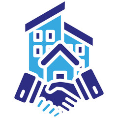 Property Acquisition icon in Glyph Dual Color Style. Simple Vector Design. Simple Vector Glyph Icon