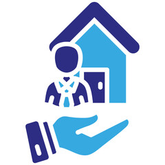 Estate Agent icon in Glyph Dual Color Style. Simple Vector Design. Simple Vector Glyph Icon