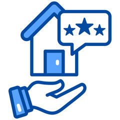 Obraz premium Property icon in Blue Color Style. Simple Vector Design. Simple Vector Flat Icon