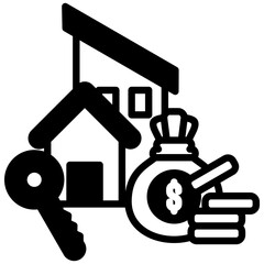 Rental Income icon in Mix Filled Style. Simple Vector Design. Simple Vector Outline Filled Icon