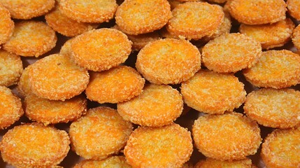 Crispy Golden Brown Fried Chicken Patties Texture Background