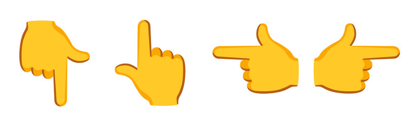 Emoji Hands Pointing in Different Directions