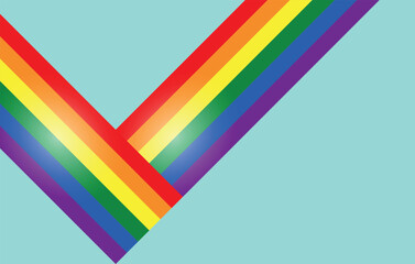 Lgbt background with rainbow lines. Editable image.