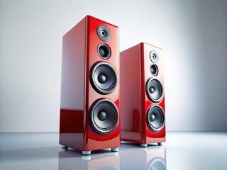 Fototapeta premium Aerial Panoramic Foldback Speakers Photography - Minimalist Luxury Product Shot