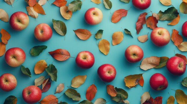 Autumn Apples Flatlay Background