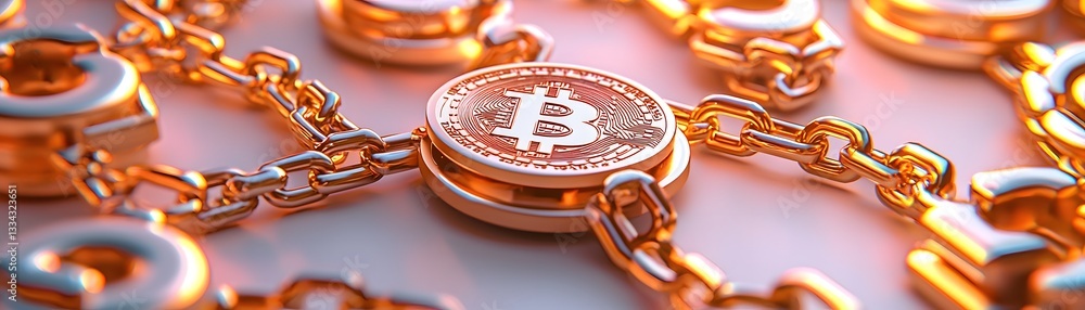 Poster cryptocurrency security blockchain technology visualization business environment digital concept pap