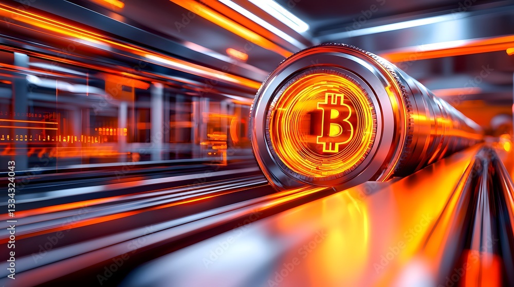 Poster revolutionizing security with technology a business blockchain vault for cryptocurrency protection