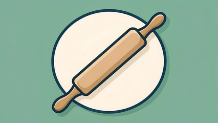 Illustration of Rolling stick on dough