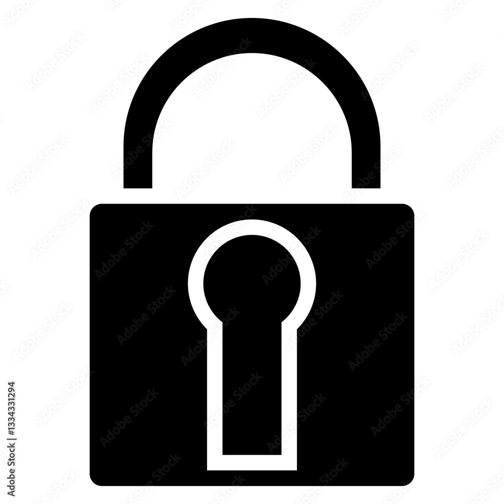 Poster security padlock vector icon